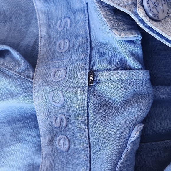 Escales Paris Women EU36/US6 100% Linen Sailor Button Front Back Pocket Shorts - Picture 9 of 16